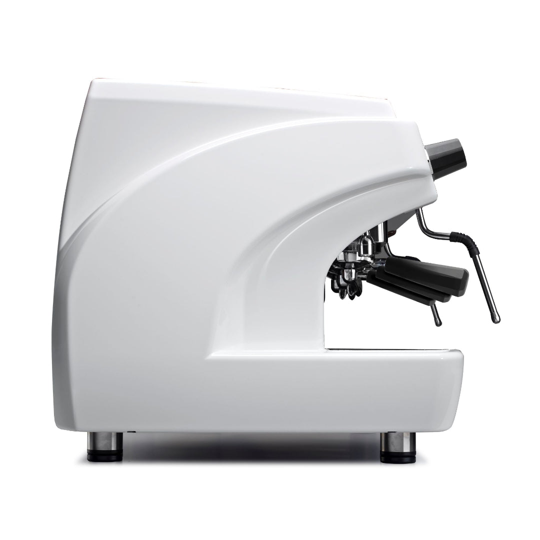 Biepi MC-1 barista espresso machine with dual group heads and sleek Italian design – a reliable, low-price option for busy cafés and coffee suppliers, with leasing available.