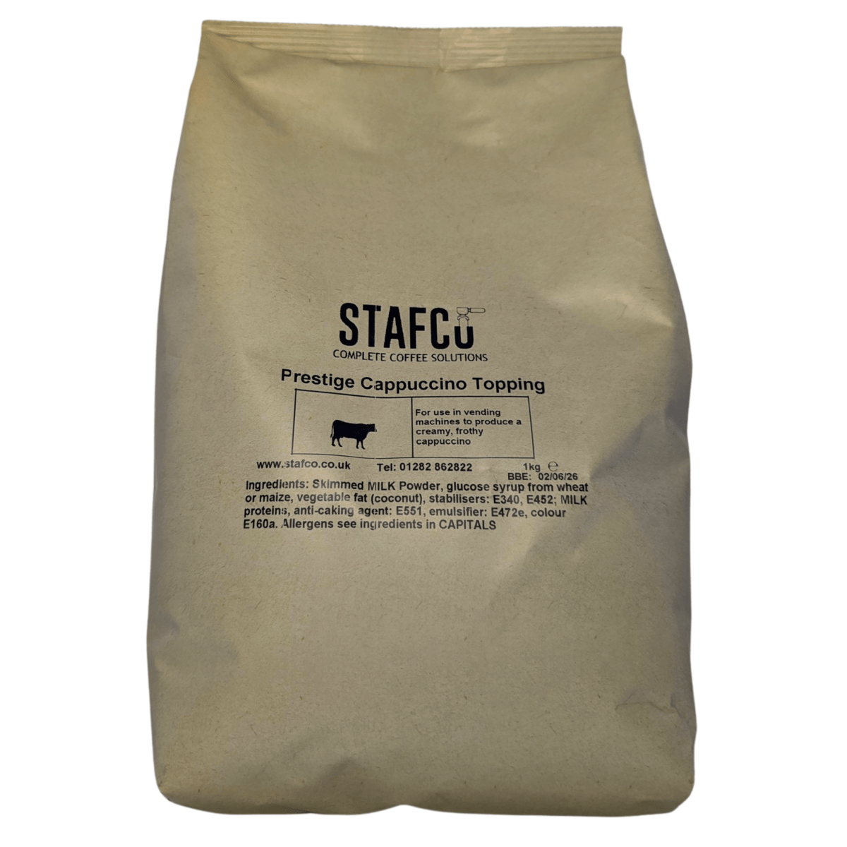 StafCo. Ltd Prestige Cappuccino Topping | 10 x 1kg | Smooth Foam, Full Flavour - Stafco Coffee