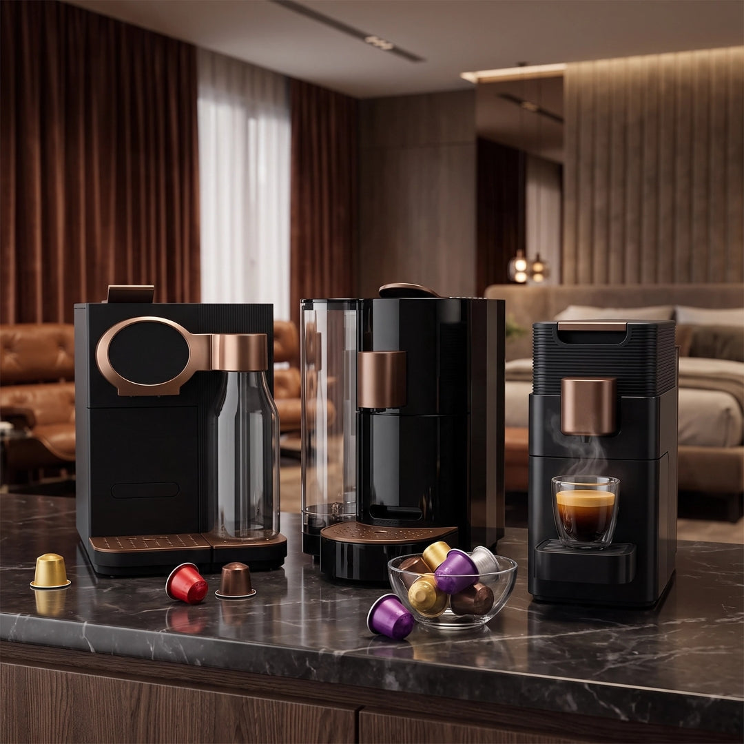 K-Fee capsule coffee machines with Espresto capsules for hotel bedrooms, serviced apartments and hospitality businesses.
