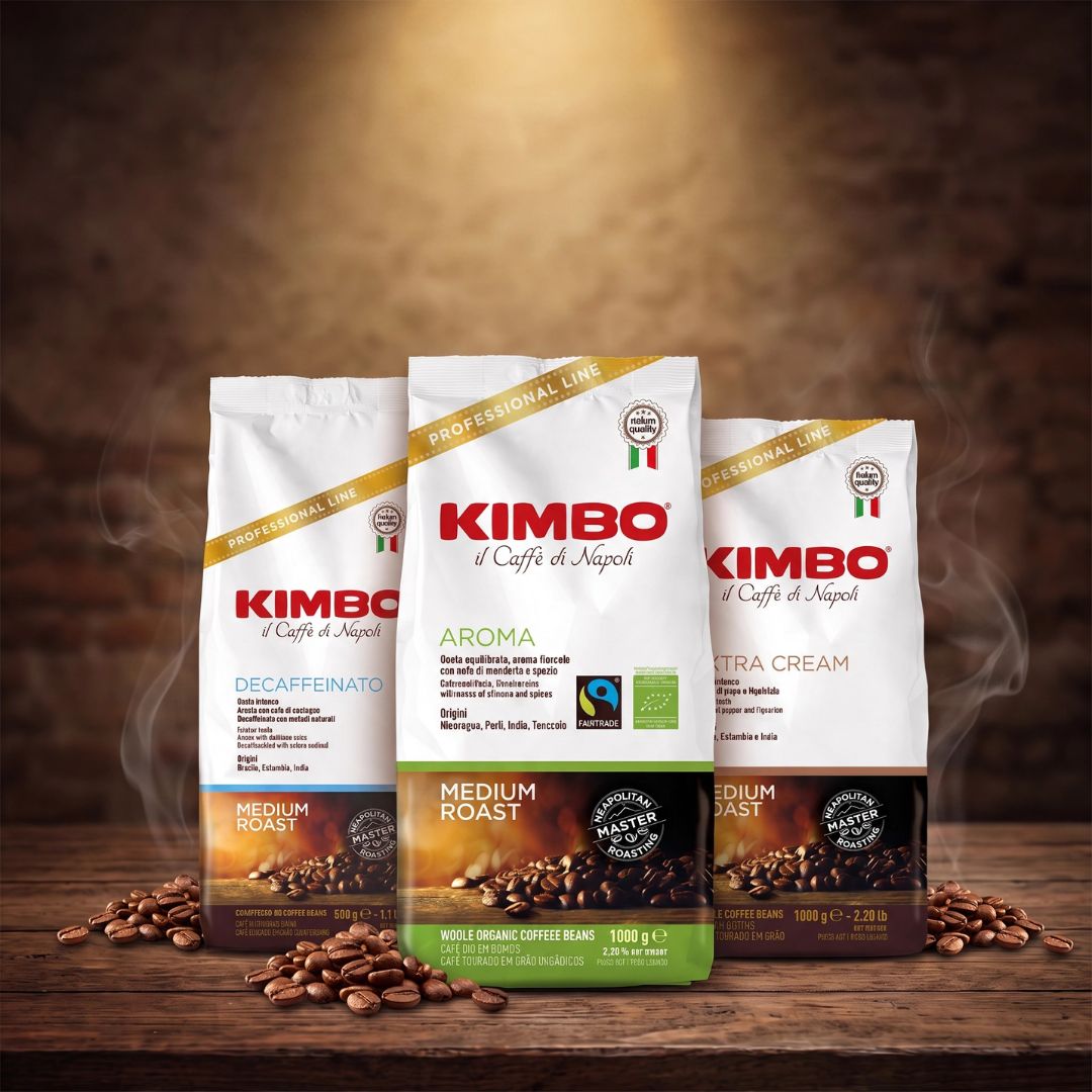 Kimbo Italian coffee beans for espresso and bean-to-cup coffee machines