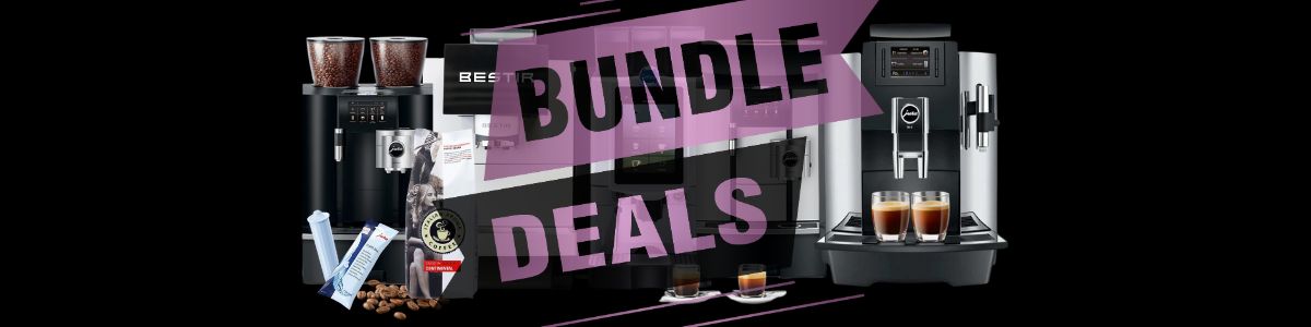 Bean-to-cup coffee machine package deals inc milk fridge and loads of extras