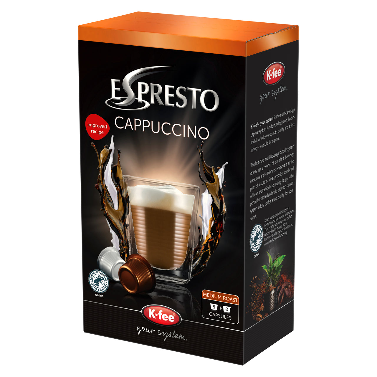 K-Fee Capsules Espresto - Cappuccino Coffee Capsules/Pods