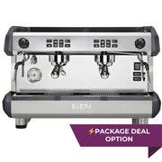 BIEPI MC-E 2-group traditional espresso machine in white or black – buy or lease - package option available