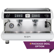BIEPI MC-E PRO 2-group traditional espresso machine in total white – buy or lease with package option