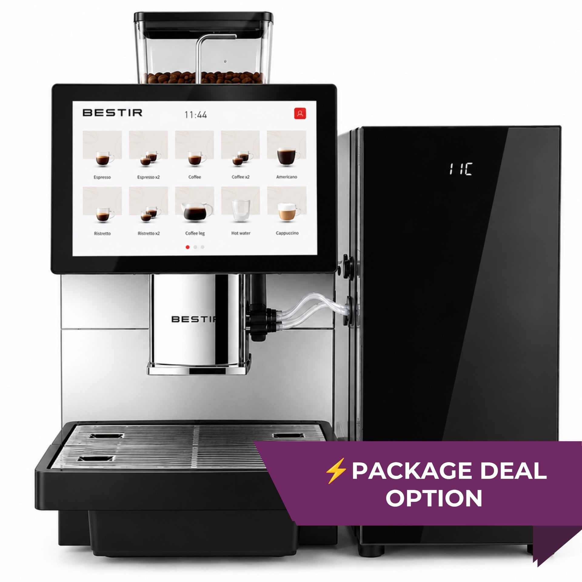 Bestir BM80 fresh milk commercial bean-to-cup coffee machine - package option to buy or lease