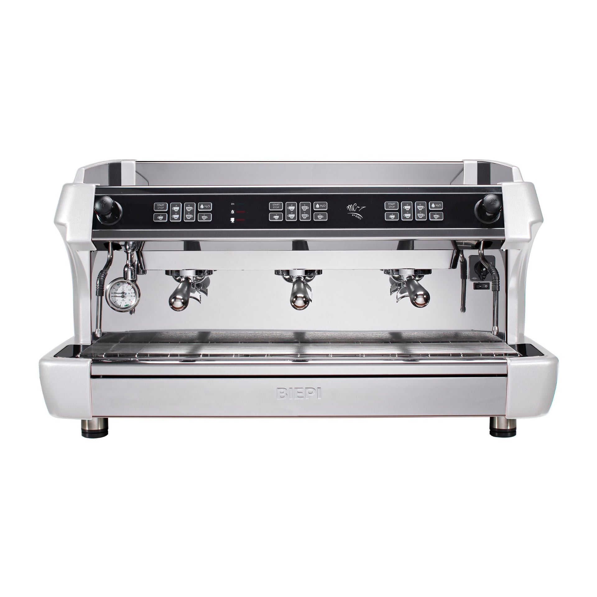 Biepi MC-1 3 group traditional barista espresso machine – high-output commercial coffee machine with Italian styling for cafés, restaurants, and hospitality.