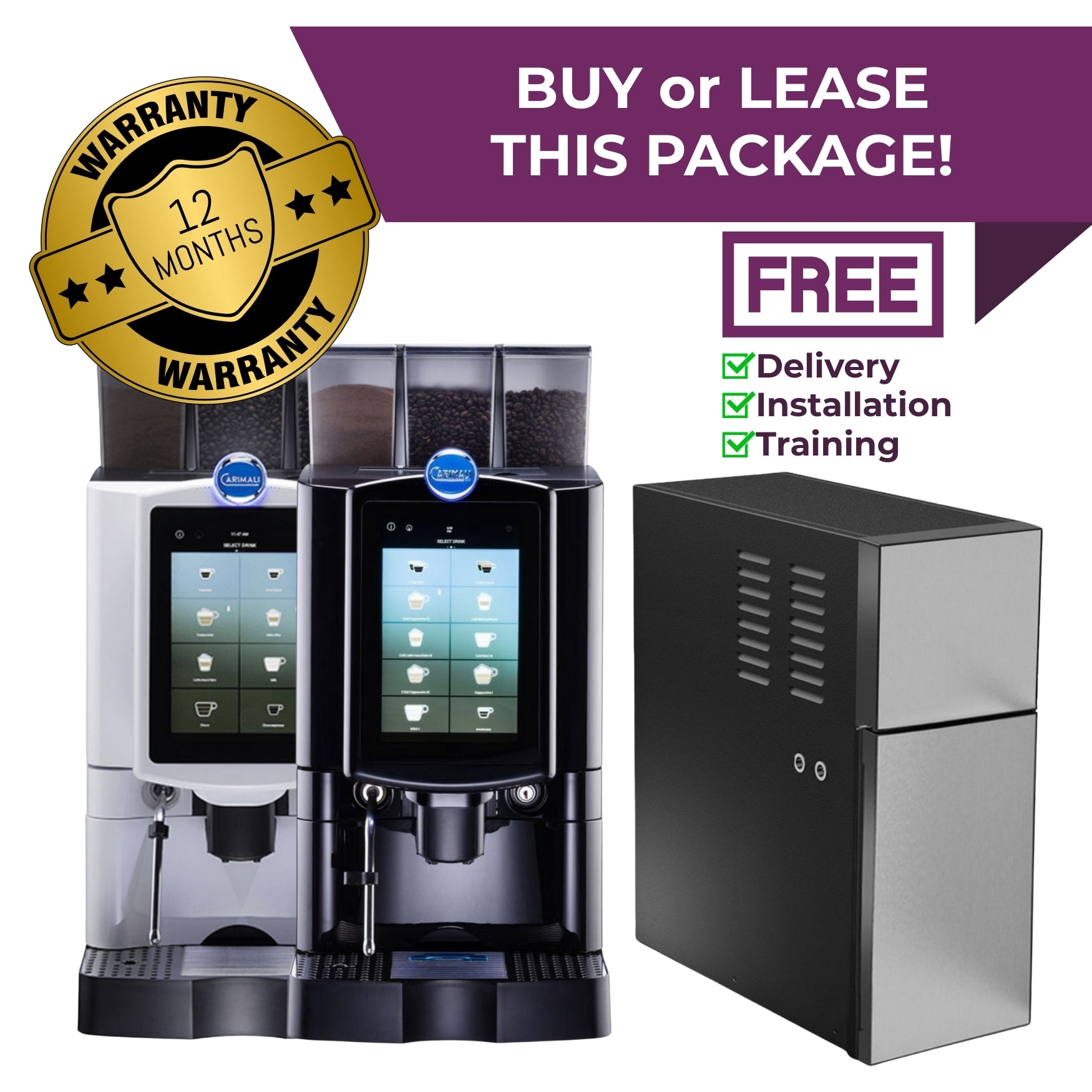 Carimali Armonia Ultra fresh milk coffee machine package deal with installation & training – buy or lease