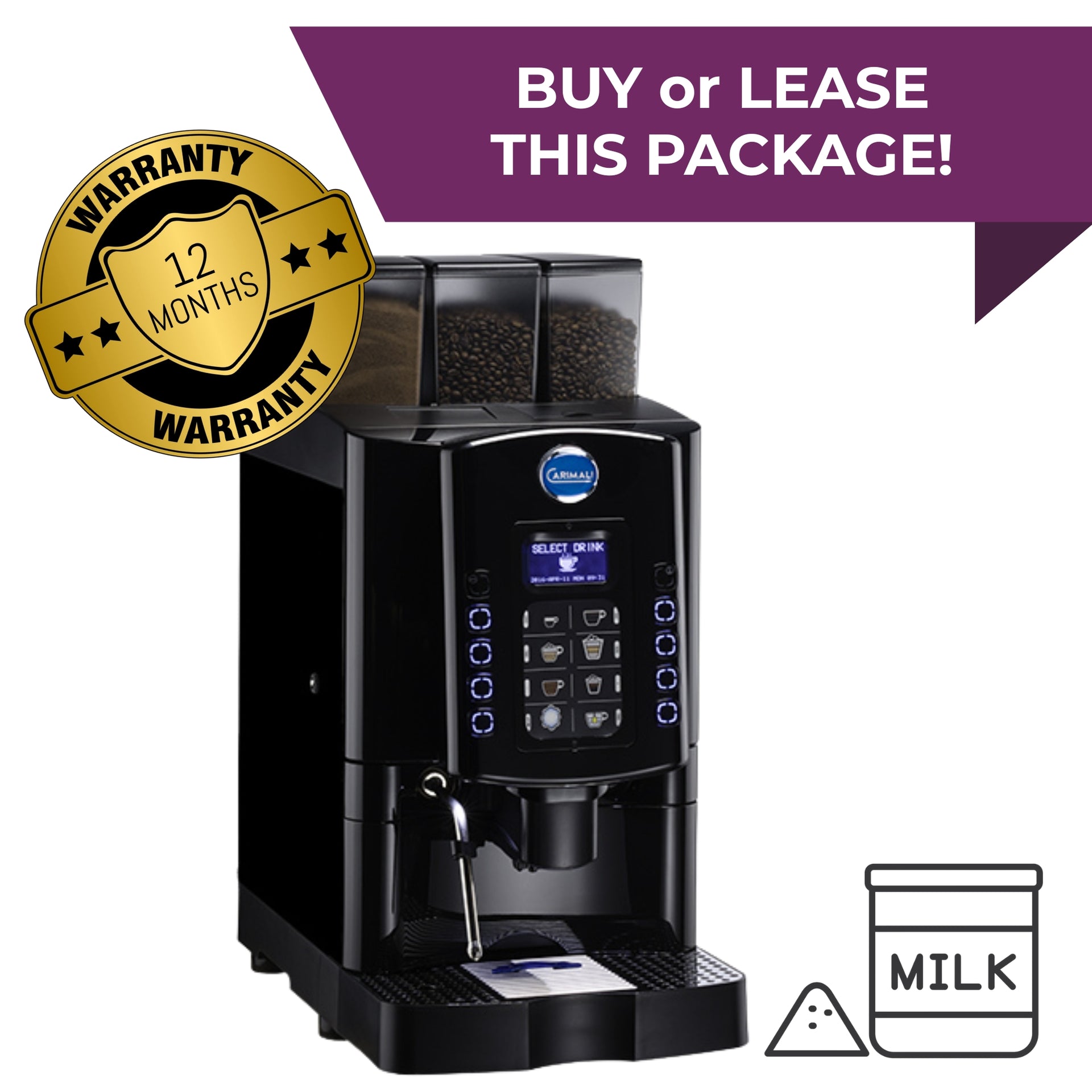 Carimali Armonia Soft soluble bean-to-cup machine with included training and warranty
