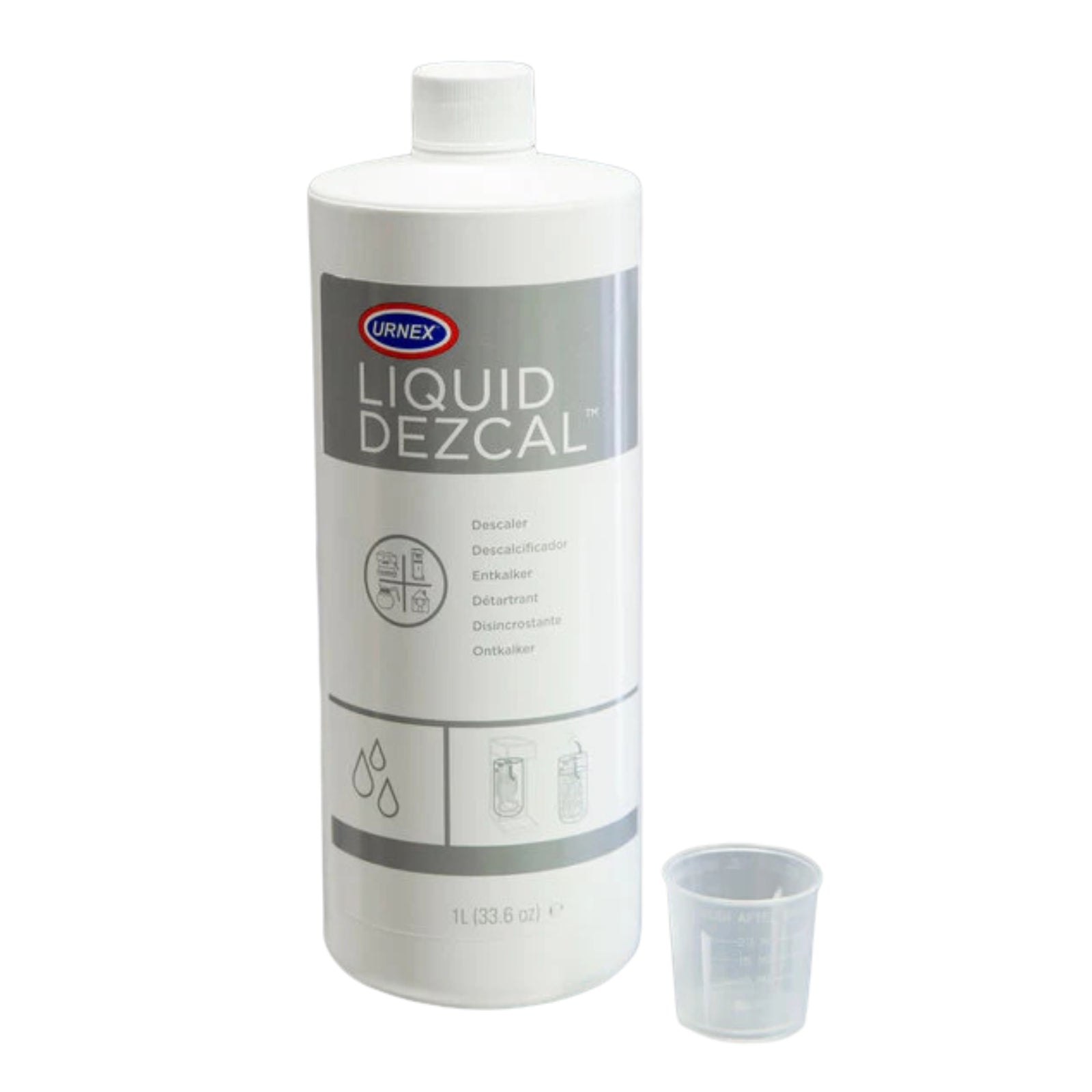 Espresso machine and boiler and kettle descaler - Urnex Dezcal liquid scale remover - 1 litre