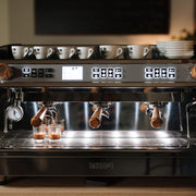Italian Biepi MC-1 Pro 3 group commercial walnut espresso machine for coffee shops – buy or lease
