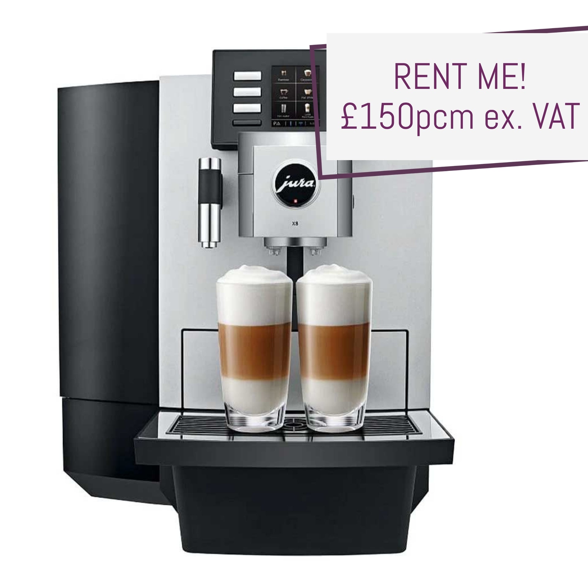 JURA JX8 - Ex-Display Bean-to-Cup Coffee Machine Rental - warranty approved commercial coffee machine