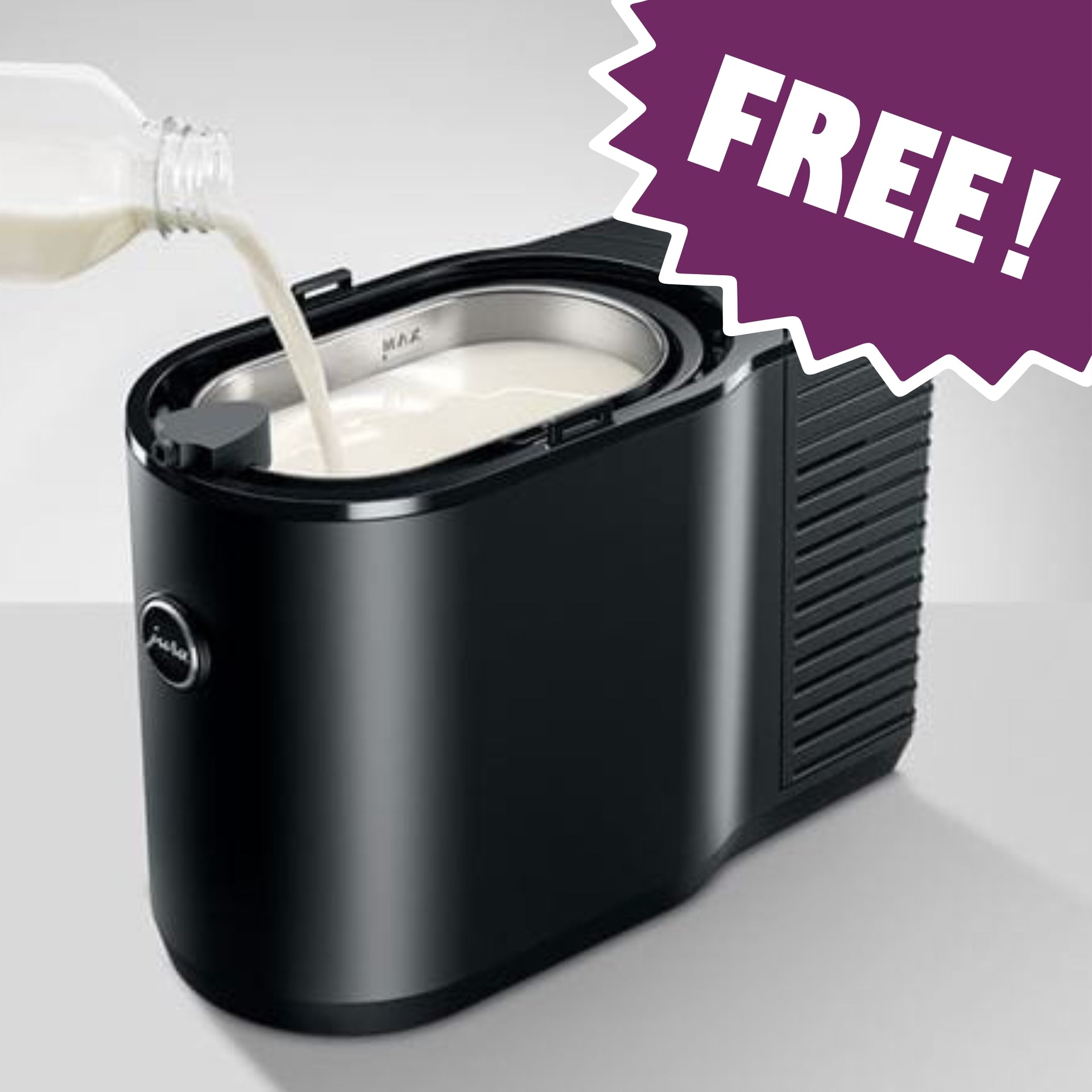 Jura GIGA W10 Diamond Silver coffee machine with free Jura 2.5L l milk fridge – until Christmas 2025, available from StafCo UK.
