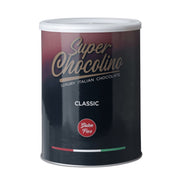 Super Chocolino Italian Hot Chocolate 1kg tin – classic gluten-free chocolate drink powder for baristas and cafés.