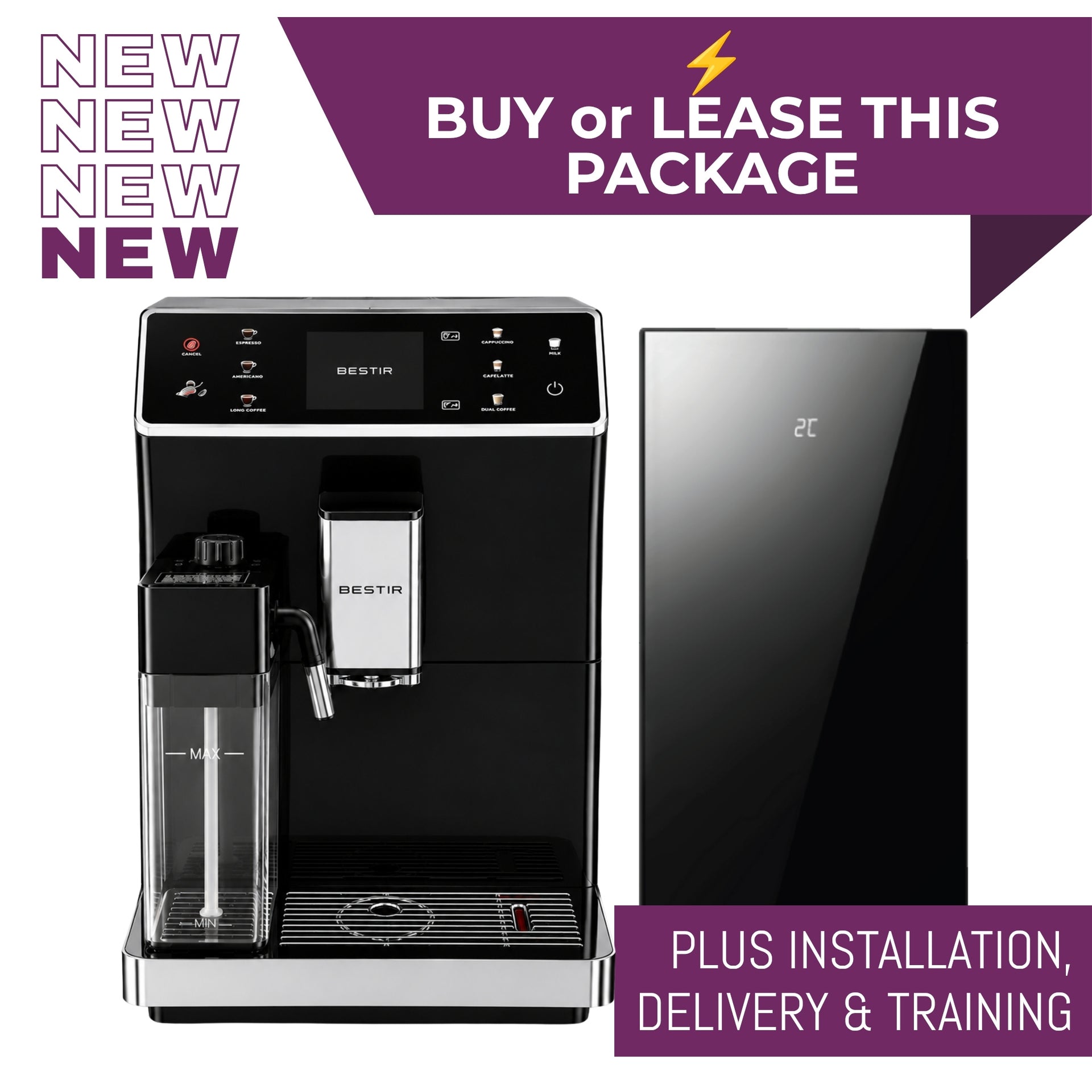 Bestir BM20 compact fresh milk bean-to-cup coffee machine - package deal to buy or lease