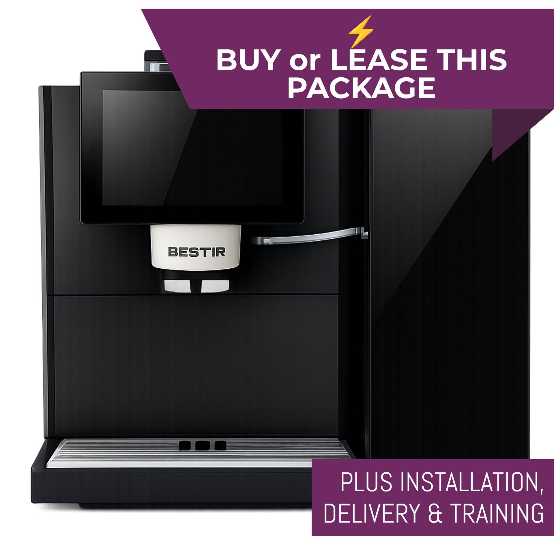 Bestir BM40 Pro coffee machine package including 4 litre milk cooler installation training and warranty