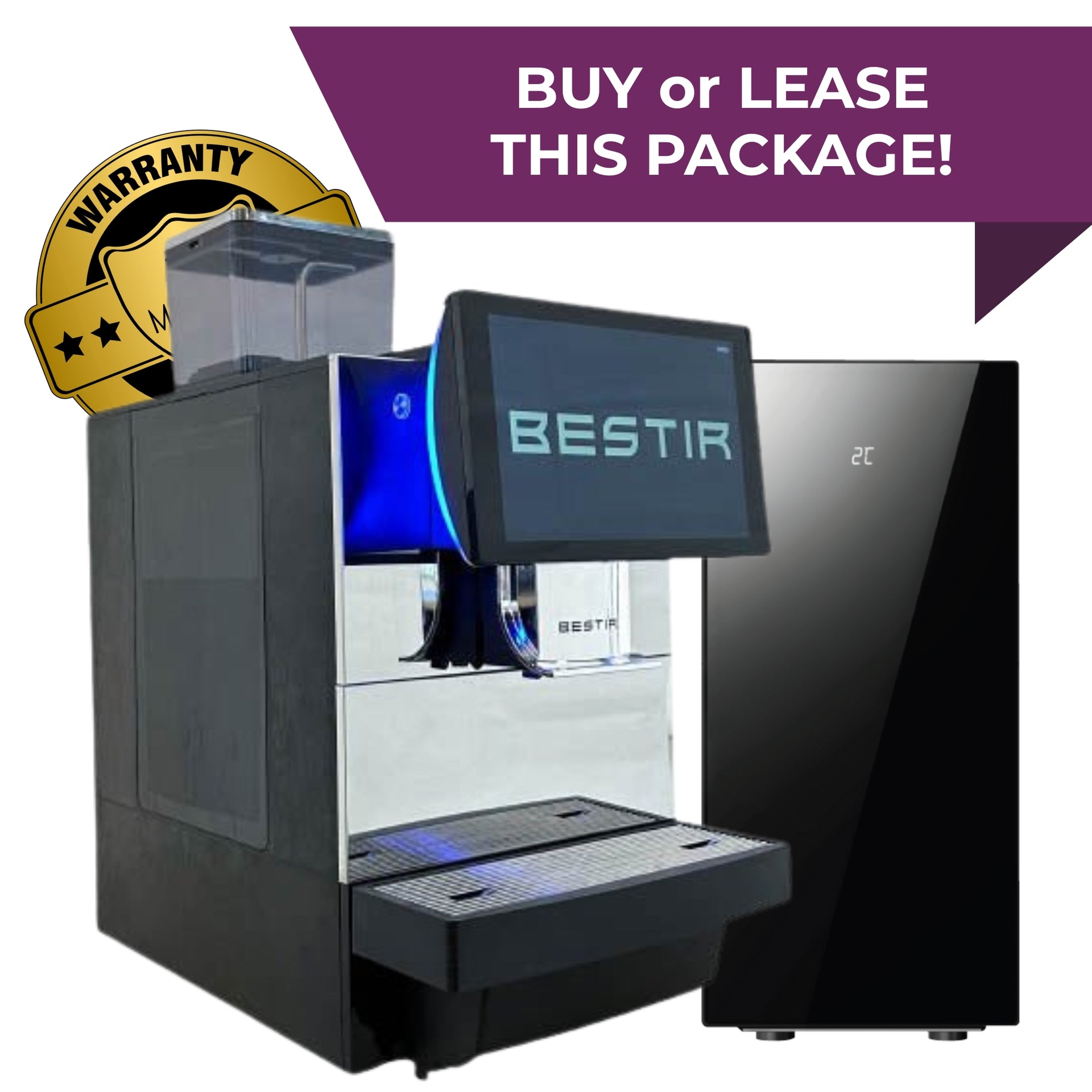 Bestir BM80/80x package with 4L milk fridge, warranty and installation - buy or lease