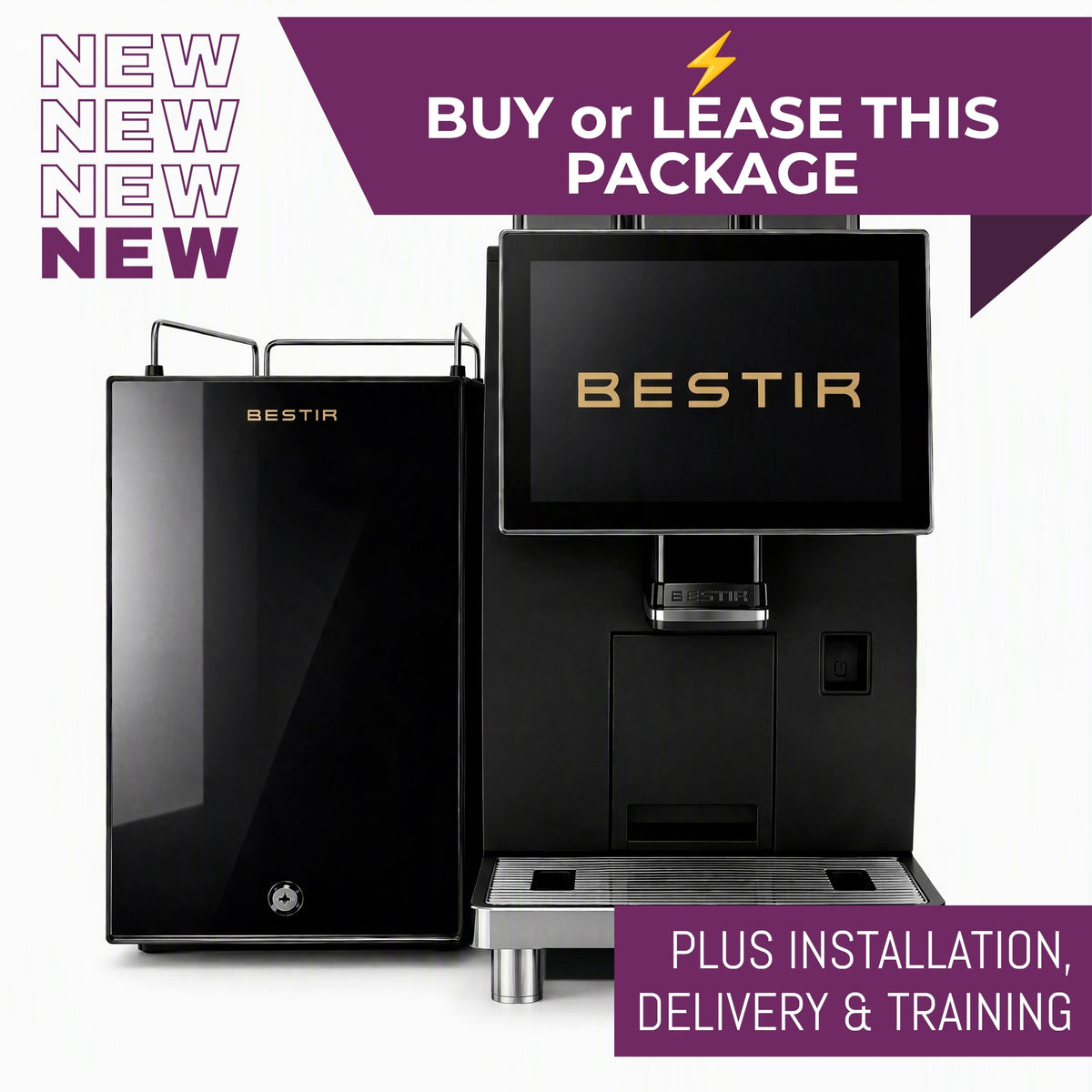 Bestir BMC300 flagship high-capacity bean-to-cup coffee machine. Package bundle to buy or lease