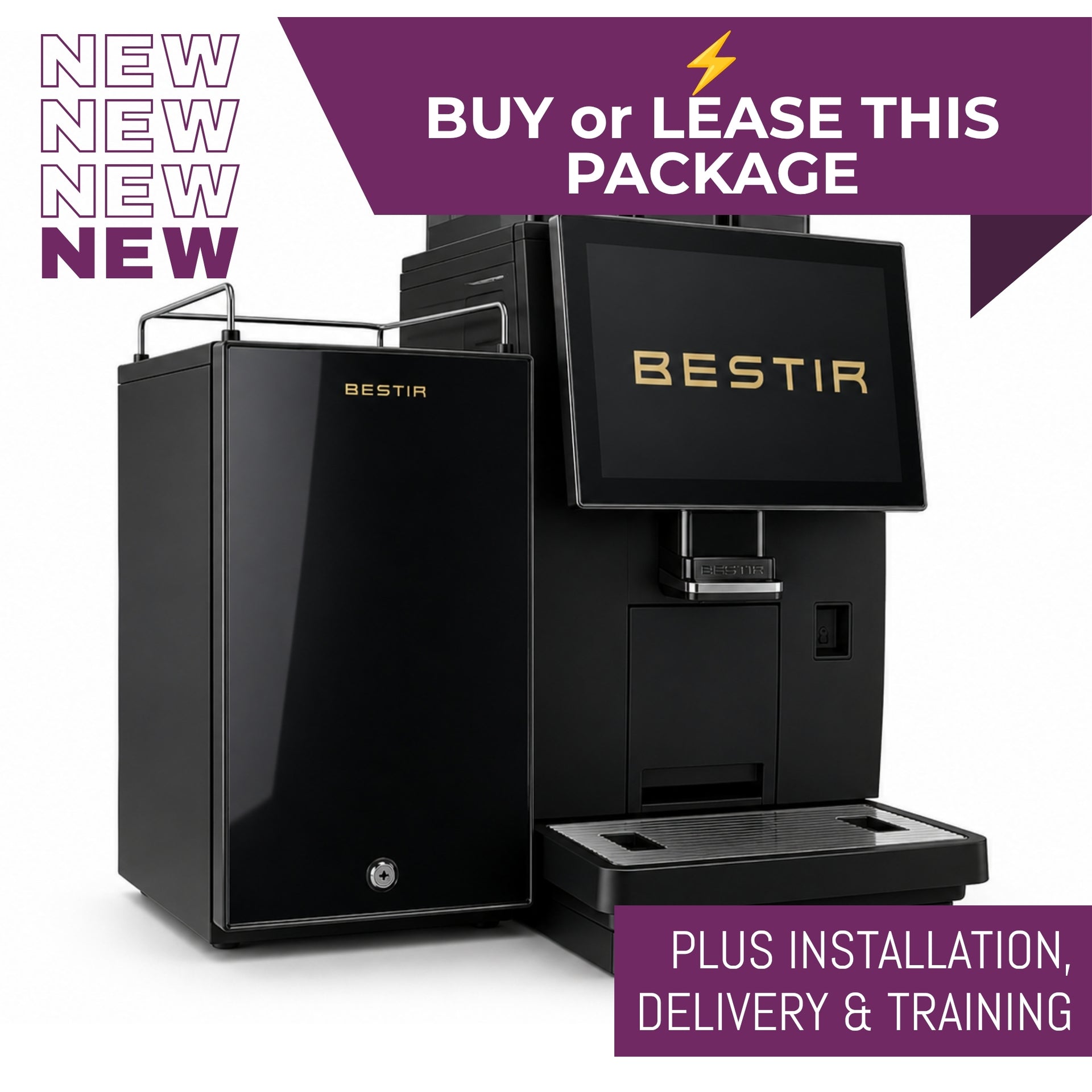 Bestir BMC300 flagship high-capacity bean-to-cup coffee machine. Package bundle to buy or lease