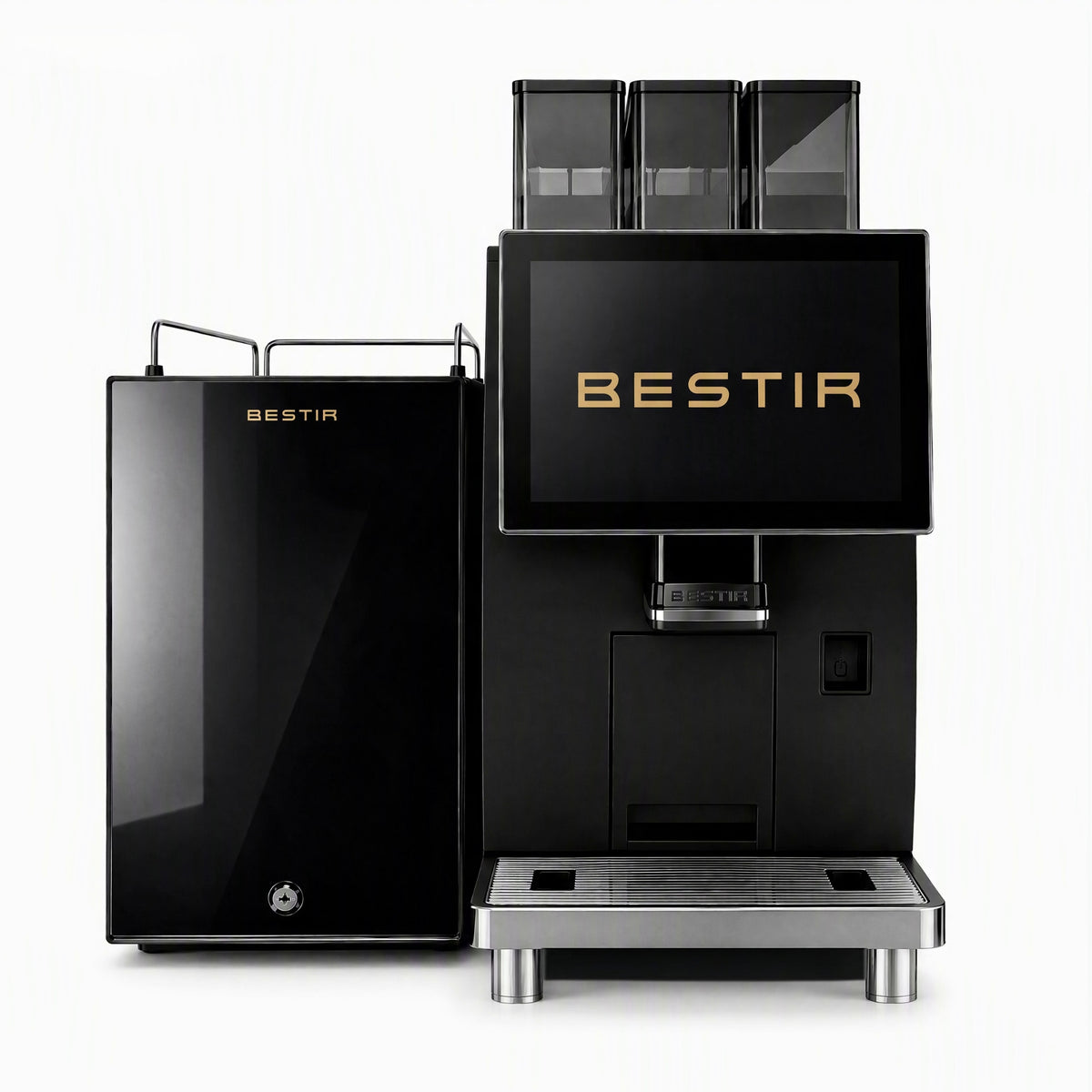 Bestir BMC300 flagship high-volume commercial bean-to-cup coffee machine with Swiss Ditting grinder burrs and fresh milk system.