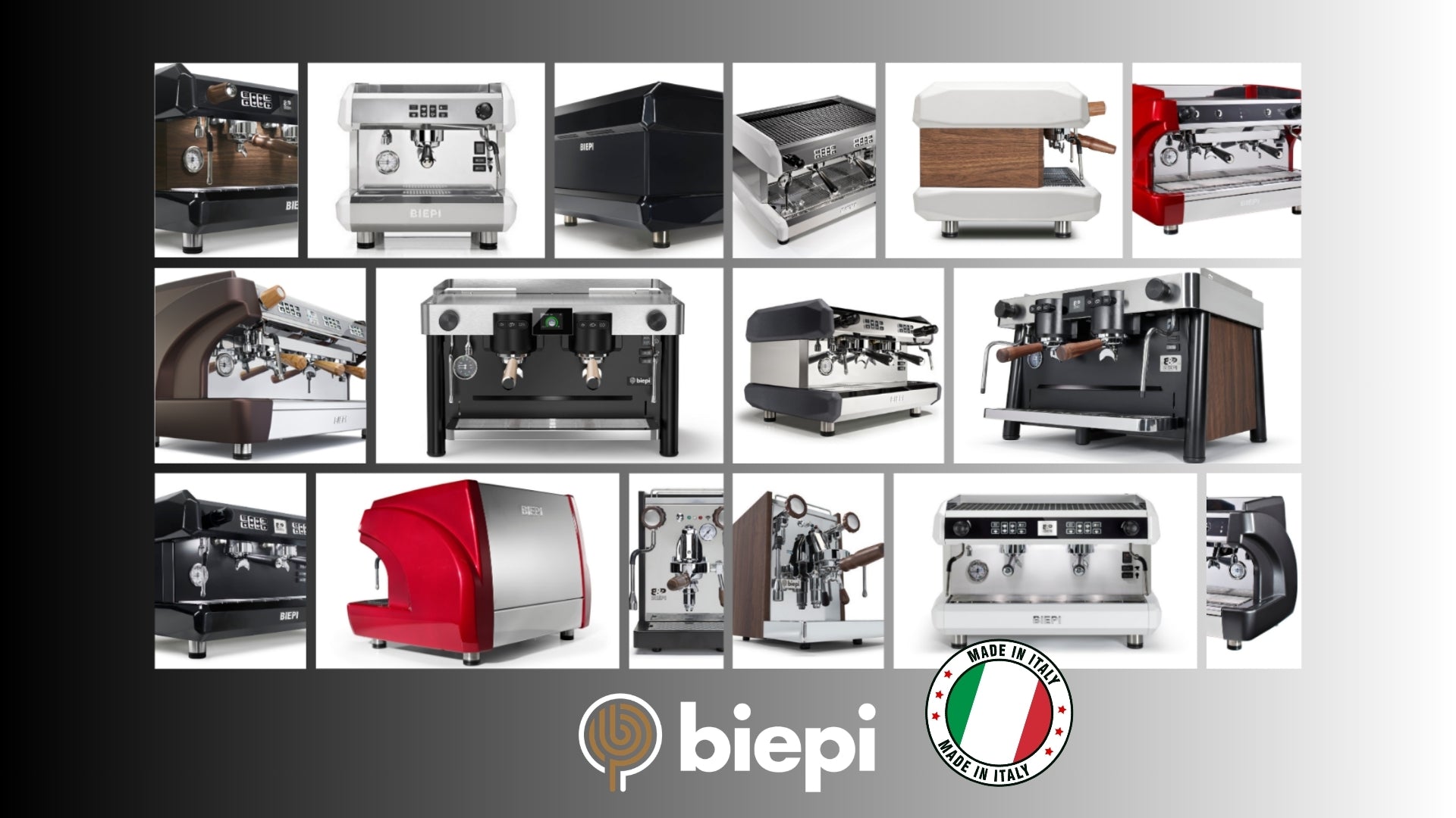 Buy or lease Biepi 100% Italian commercial barista espresso machines, with 3 year warranty package options