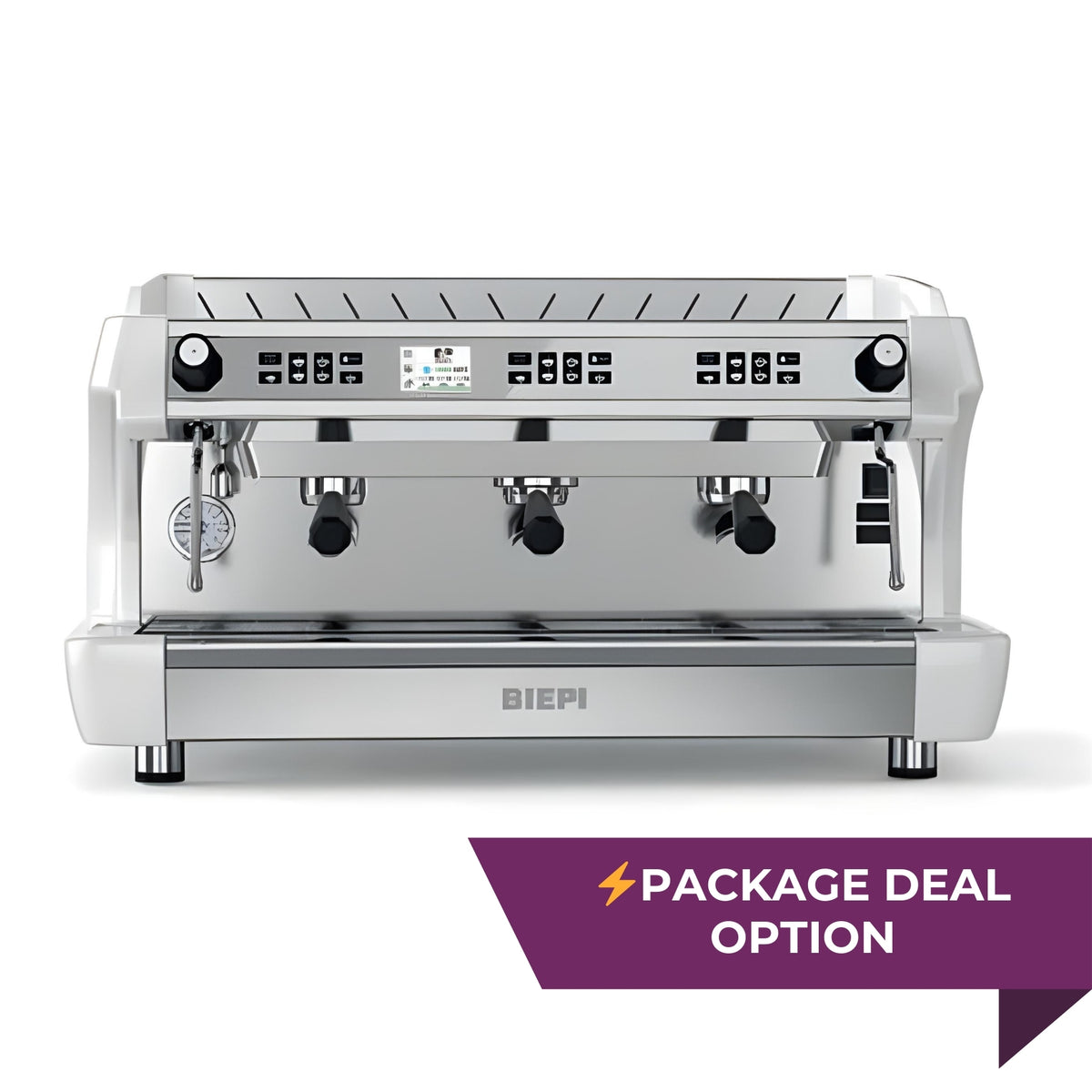 Biepi MC-1 Barista Pro 3 group commercial espresso machine - package option to buy or lease