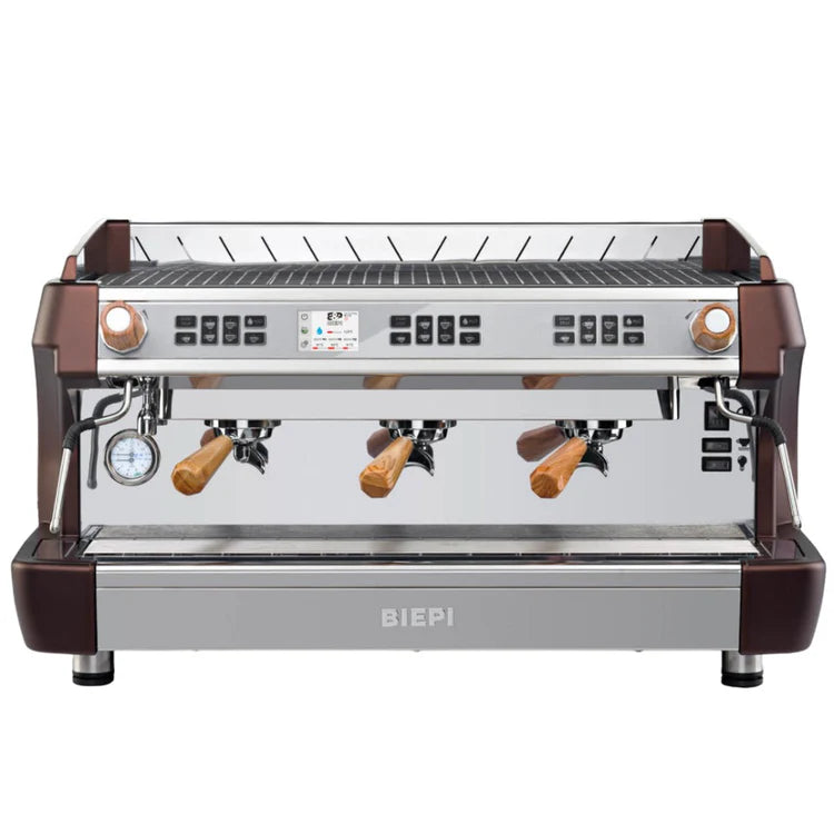 Biepi MC-1 Barista Pro 3 group walnut finish commercial espresso machine