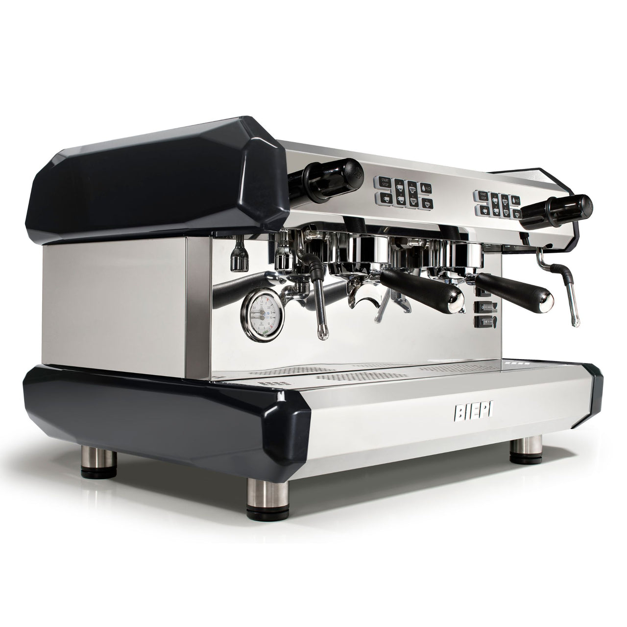 Biepi mc-e 2 group black economy traditional barista espresso machine with 3 year warranty package option - buy or lease