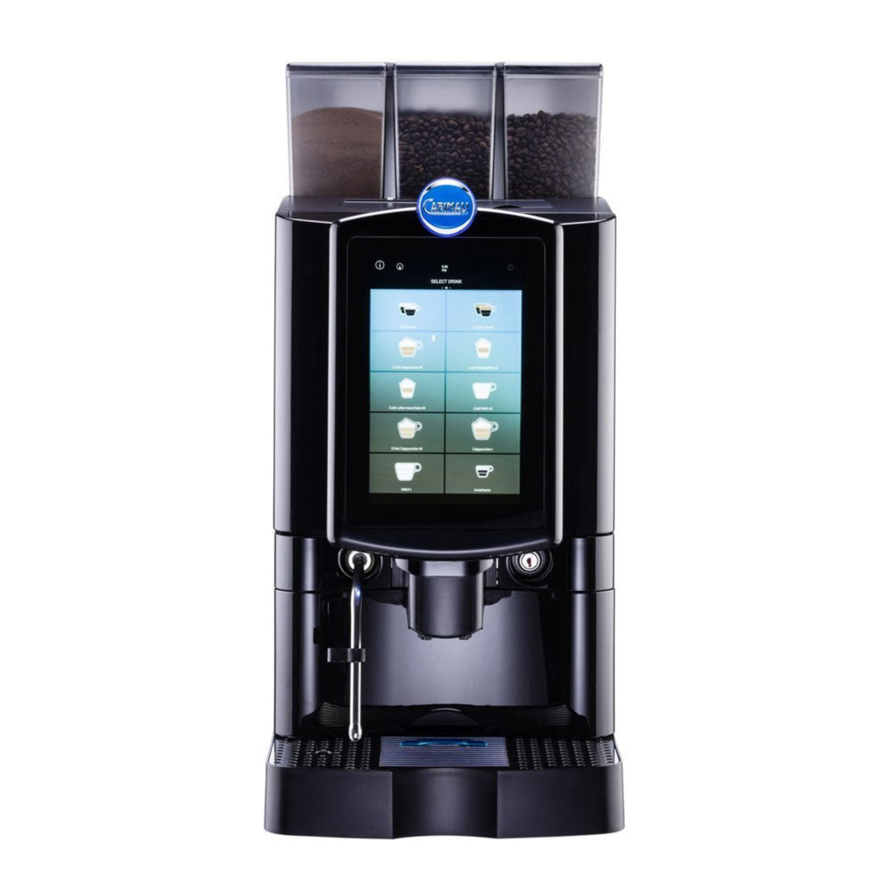 Carimali Armonia Ultra Easy bean-to-cup machine with soluble milk setup