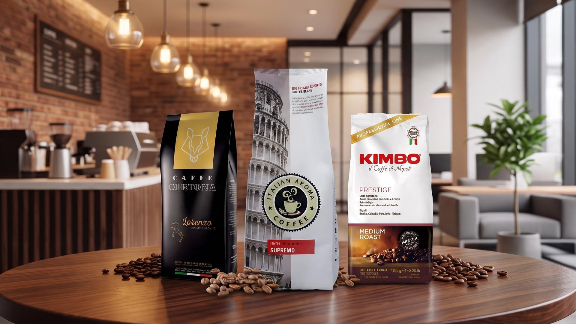 Whole coffee beans from Italian Aroma, Kimbo and Caffe Cortona for home and commercial coffee machines. Free delivery on orders over £85