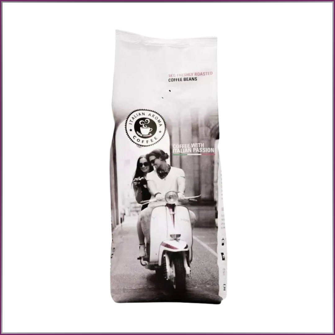 Italian Aroma Verona coffee beans, a bold Italian espresso roast with cocoa depth and subtle spice.