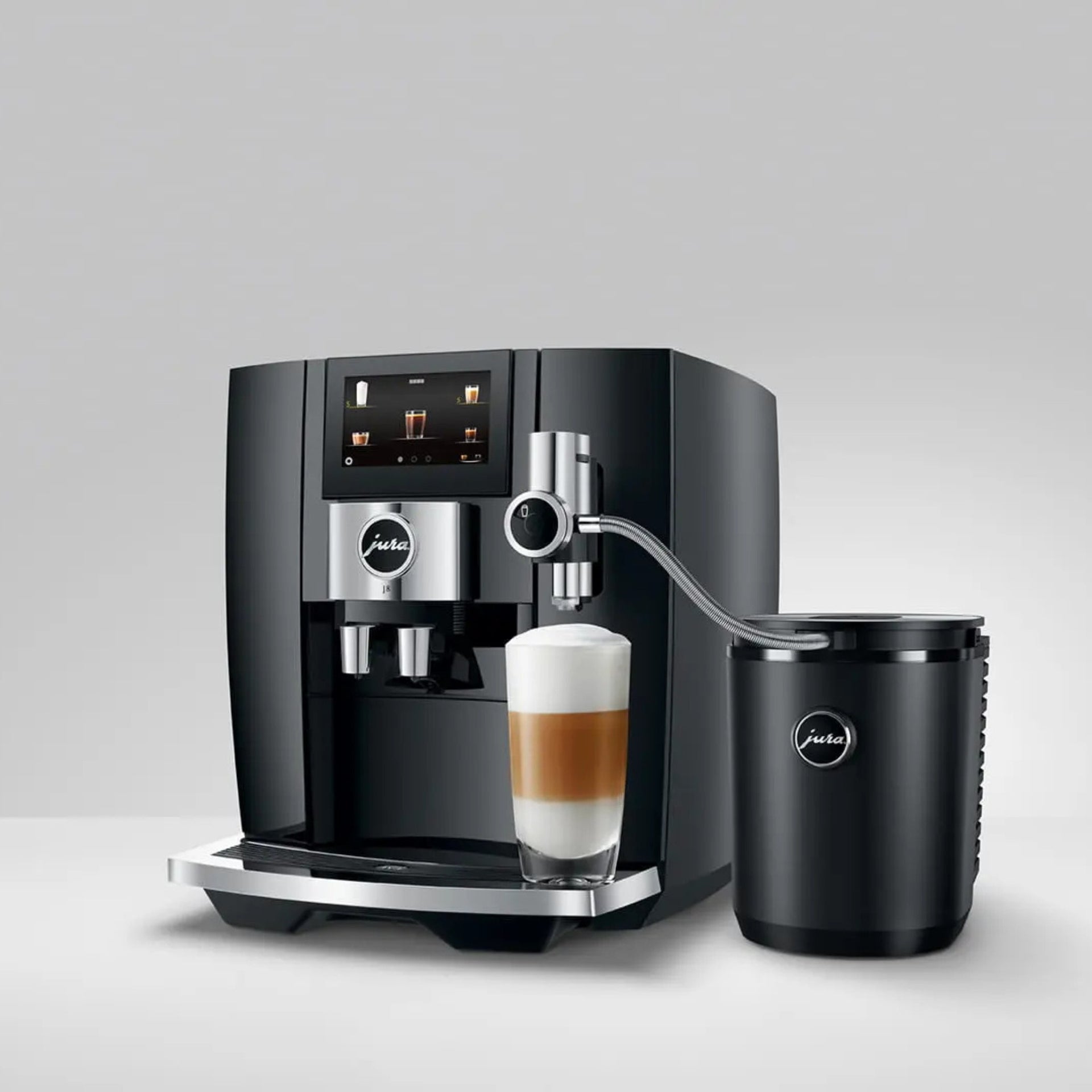 Jura Cool Control 1L coffee milk fridge connected to bean-to-cup machine