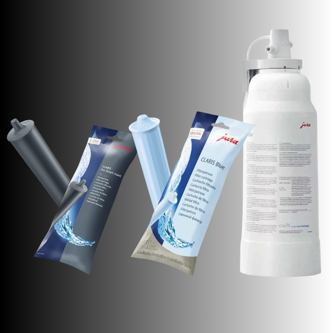 JURA CLARIS replacement water filters for compatible household and professional coffee machines.