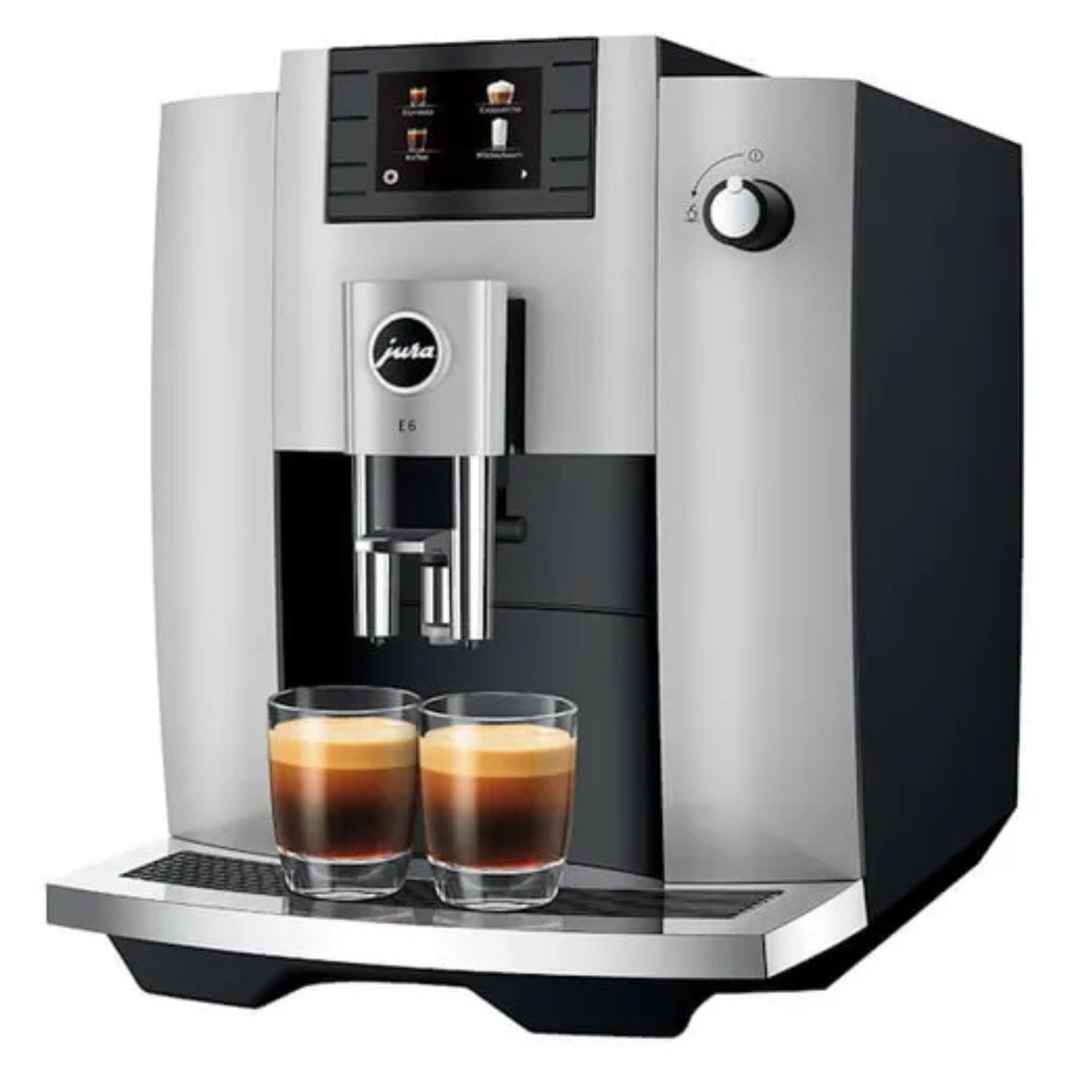 buy or lease JURA E6 Platinum bean-to-cup machine with Fine Foam Frother and premium finish