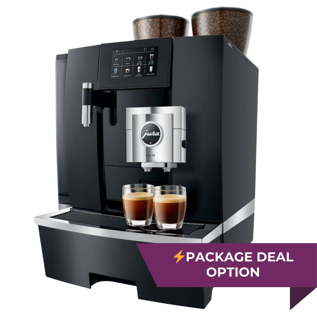 JURA GIGA X8c bean-to-cup coffee machine – plumbed-in model with dual grinders – buy or lease
