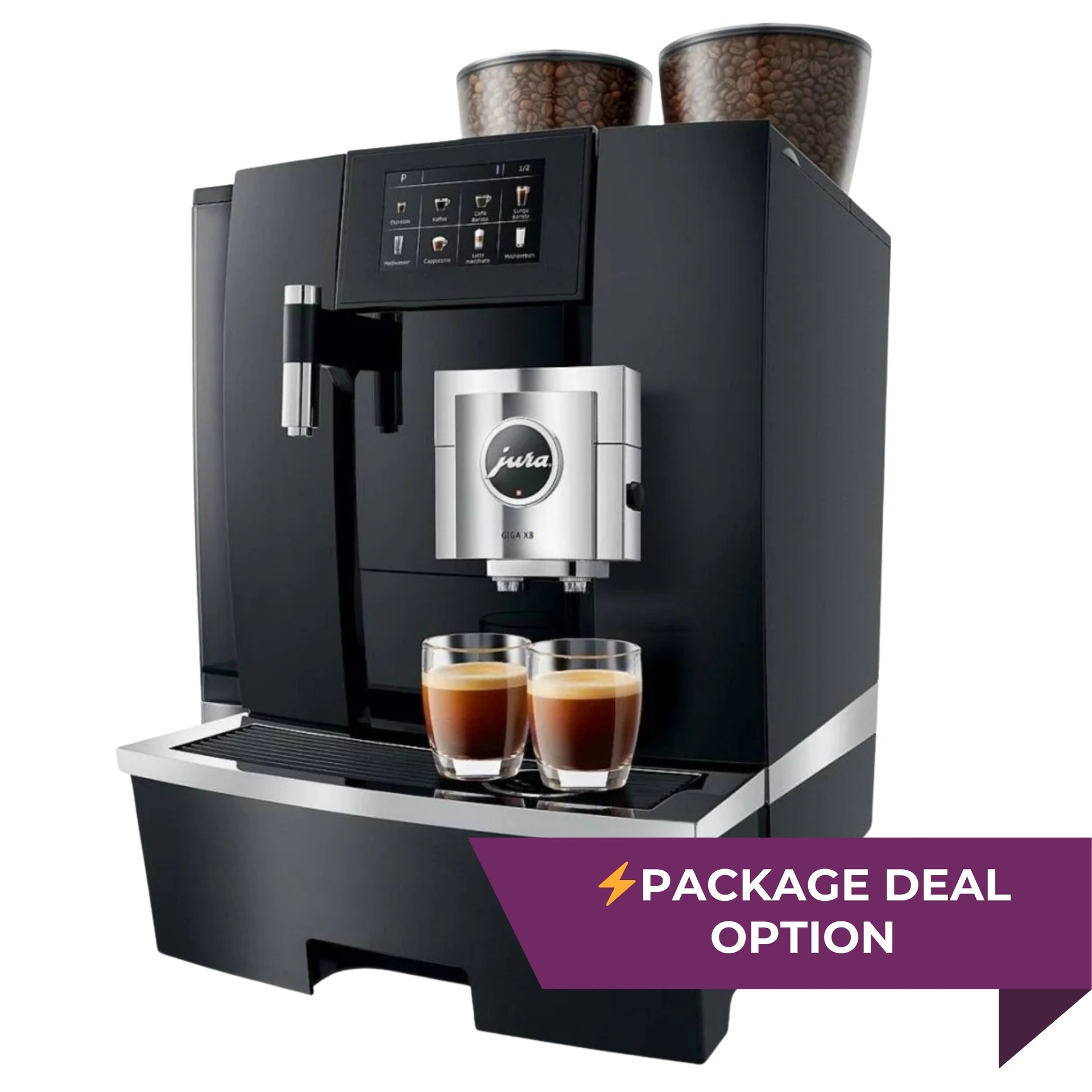 JURA GIGA X8c bean-to-cup coffee machine – plumbed-in model with dual grinders – buy or lease