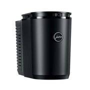 Jura Wireless Cool Control 2.5L milk cooler – front view showing sleek black design and stainless steel insert