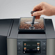 jura x10c plumbed coffee machine with lockable bean hopper