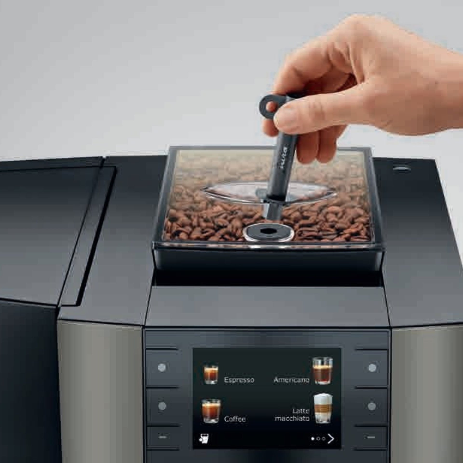 jura x10c plumbed coffee machine with lockable bean hopper