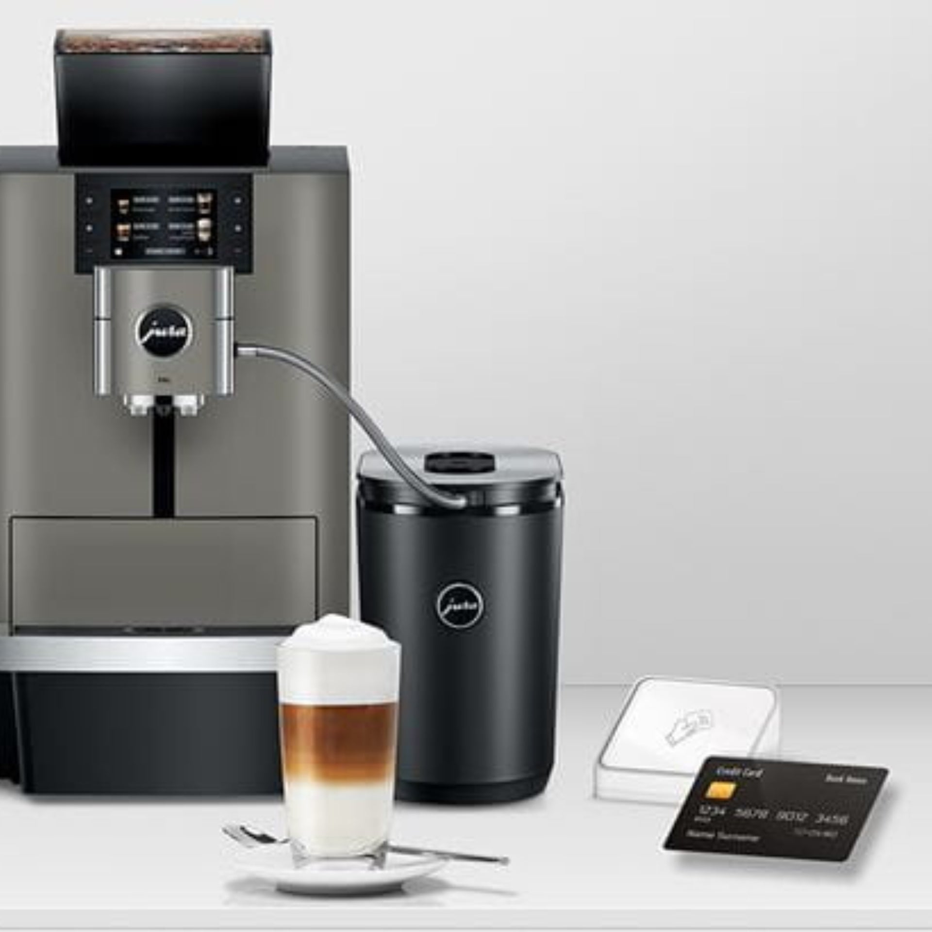 Contactless payment setup screen using JURA Pocket Pilot 3.0 on X10c coffee machine