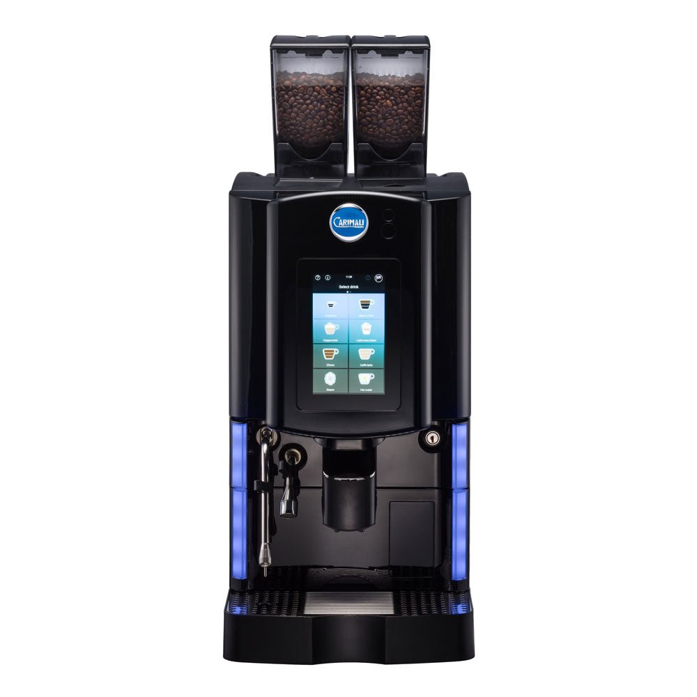 PACKAGE DEAL | Carimali Optima Ultra Coffee Machine Package – Ultimate Bean-to-Cup Machine with Chocolate Module & Large Milk Fridge