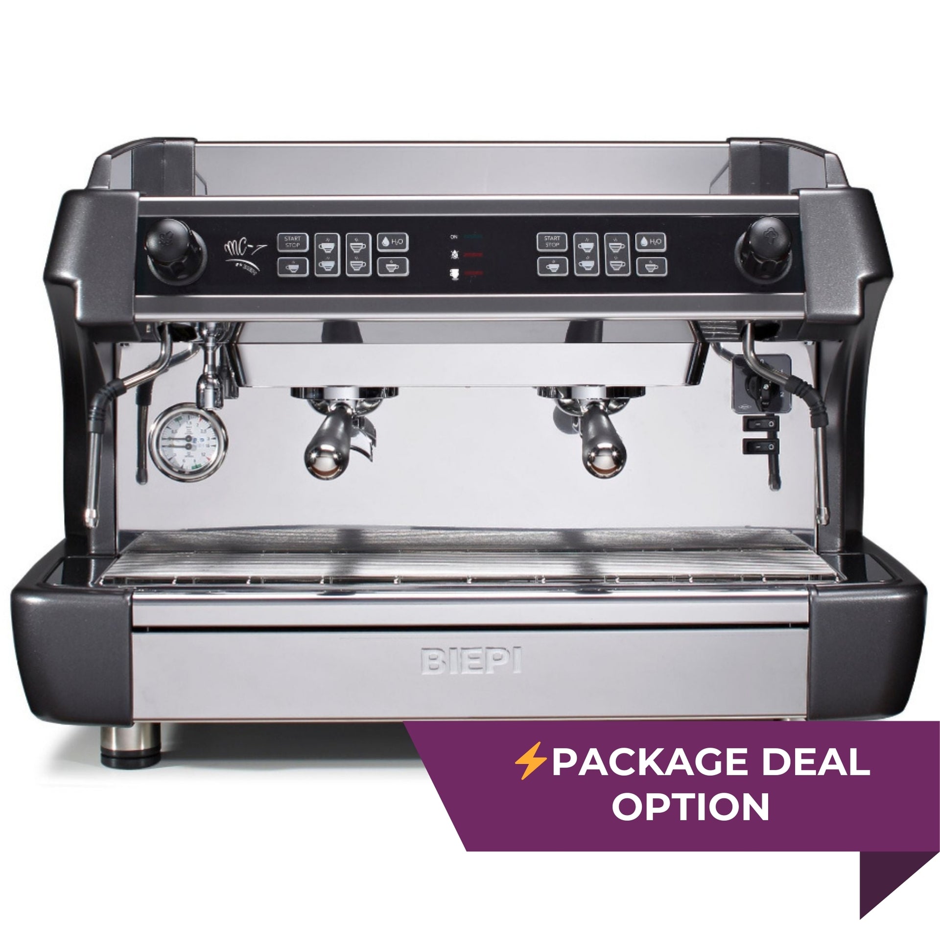 Optional BIEPI MC-1 bundle – espresso machine, grinder & accessories – buy or lease