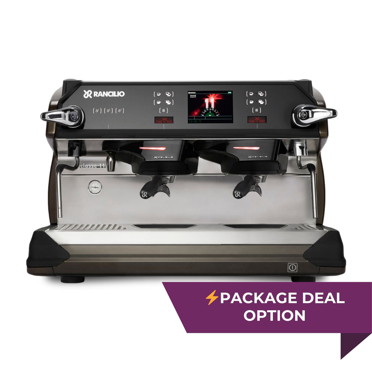 Rancilio Classe 11 USB Xcelsius Tall 2 group commercial espresso machine - package option