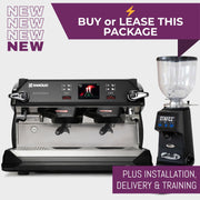 Black Rancilio Classe 11 USB Xcelsius Tall commercial espresso machine package with grinder delivery installation and training