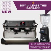 Bronze Rancilio Classe 11 USB Xcelsius Tall espresso machine package with grinder installation delivery and barista training