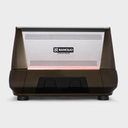 Rear view of bronze Rancilio Classe 11 USB Xcelsius Tall commercial coffee machine