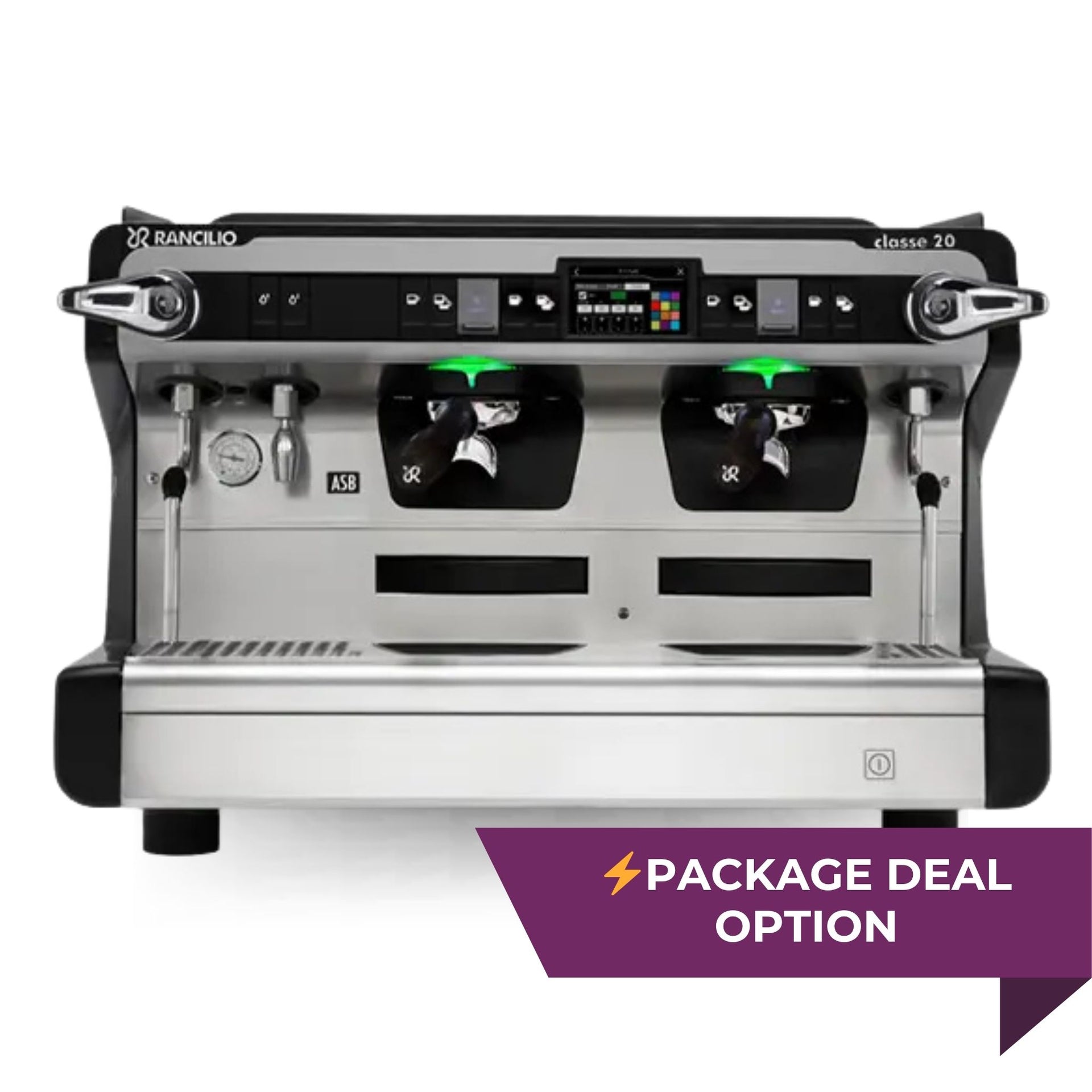Rancilio Classe 20 ASB Tall espresso machine package with package option