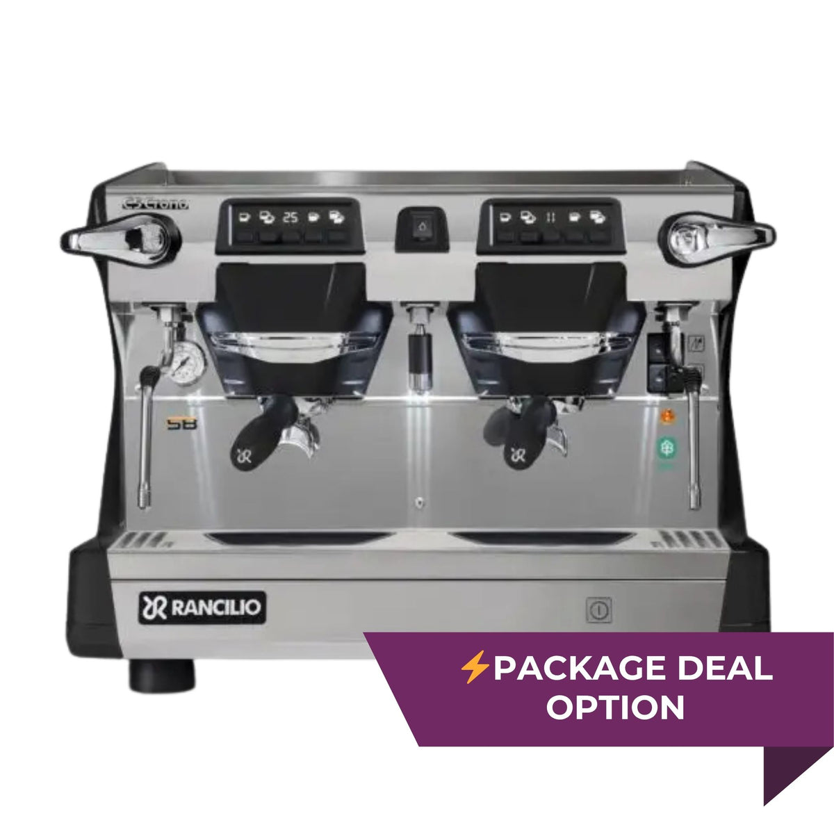 Rancilio Classe 5 ECO CRONO Tall 2 group commercial espresso machine - package option to buy or lease