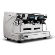 Angled front view of the Rancilio Classe 7 USB Tall commercial espresso machine - grey