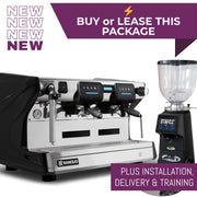 Rancilio Classe 7 USB Tall 2 group commercial espresso machine for cafés restaurants and speciality coffee shops - package deal option with grinder - black