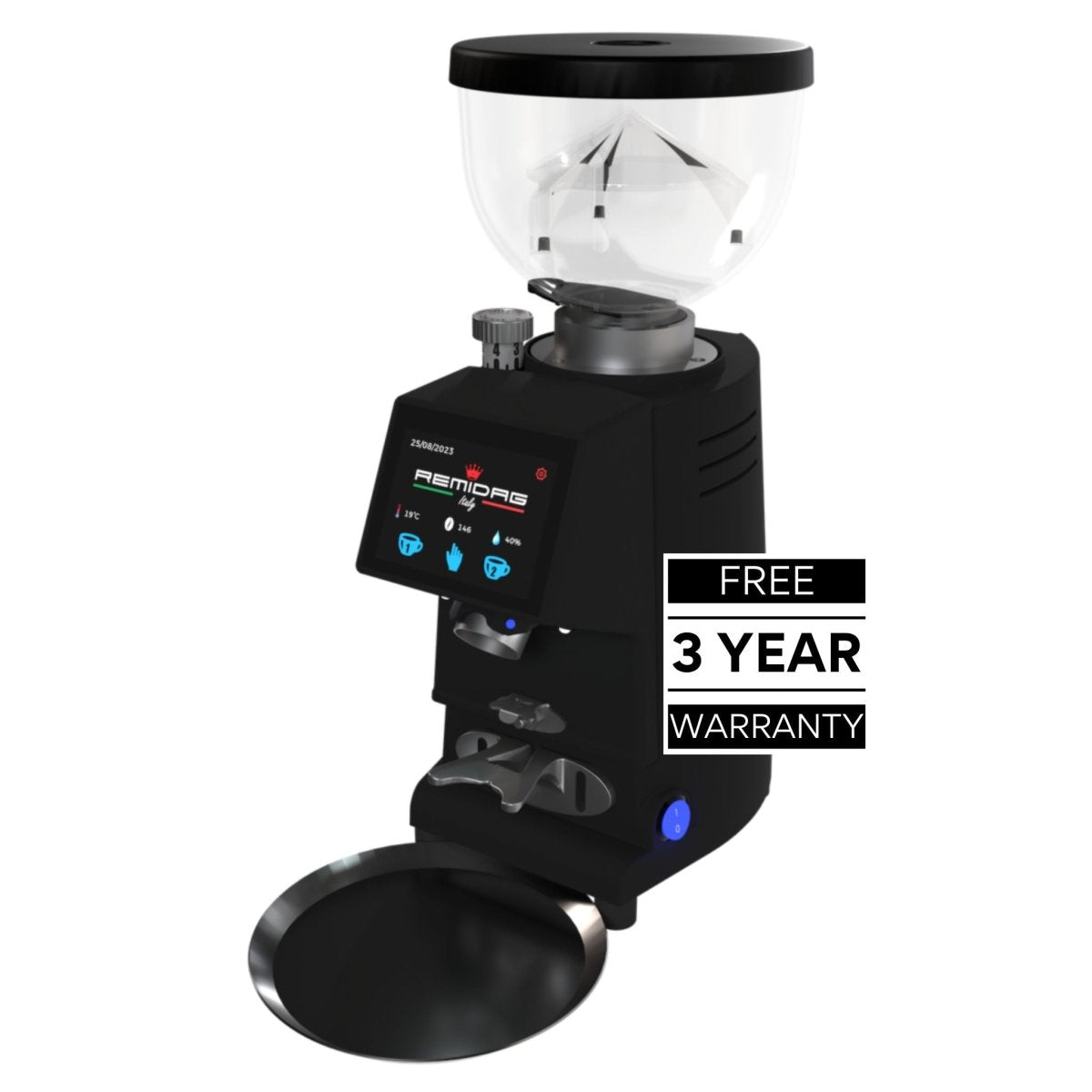 Remidag RD58-OD-PRO on-demand commercial coffee grinder with 3 year warranty